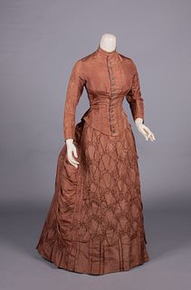 SILK FAILLE DAY DRESS, 1880s