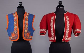 TWO HAND EMBROIDERED WOOL GARMENTS, HUNGARY, 1930-1940s