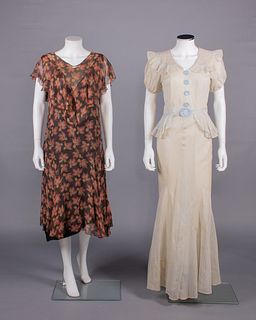 TWO DAY DRESSES, 1930s