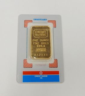 Credit Suisse Fine Gold 1 Troy Ounce Gold Bar.