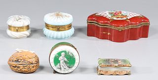 Group of Six Fine Porcelain Trinket Boxes