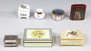Group of Seven Antique Trinket Boxes