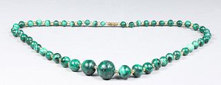 Vintage Malachite Beaded Necklace