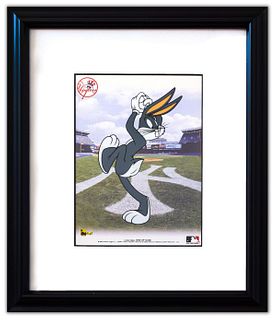 LOONEY TUNES- Sericel "Bugs Bunny Pitching with th