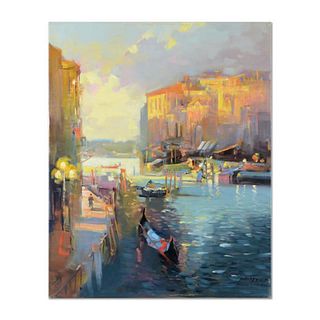 Ming Feng, "Entering the Grand Canal" Original Oil