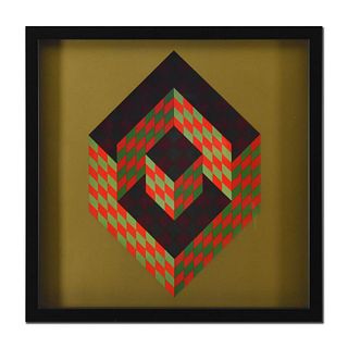 Victor Vasarely (1908-1997), "Bidim 1968" Framed H