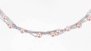 14K Multi Chain Pearl Necklace