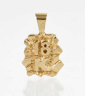 18K Gold Nugget Style Pendant