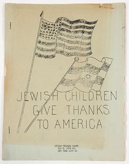 Rare American Judaica Jewish Children Give Thanks 1939