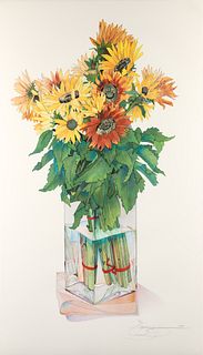 Gary Bukovnik Sunflowers 1980 Signed Lithograph