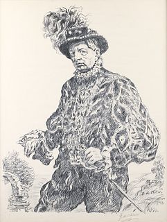 Giorgio de Chirico Self Portrait in Costume Signed Litho