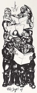 Philip Evergood Coal Miners Signed Print 1/50