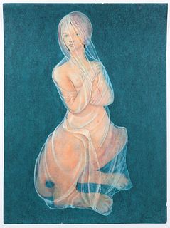 Leonor Fini Veiled Sphinx Signed Surreal Lithograph