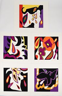 5 William Scharf 1980 orig serigraphs signed