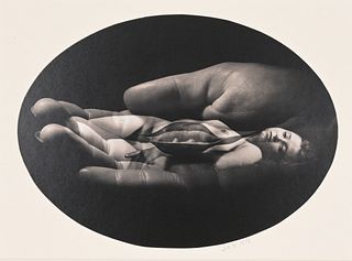 Jerry Uelsmann (b.1934) "Woman, Hand, Pod, 1972"