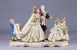 Large Dresden Porcelain Figural Grouping