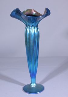 Lundberg Studios Blue Corset Petite Glass Vase