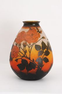 Art Nouveau Style Cameo Art Glass Vase by Nien