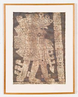 Warrior, 1974, Color woodblock on rice paper