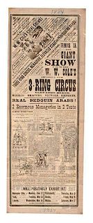 W.W. Cole's 3-Ring Circus Broadside, 1884 
