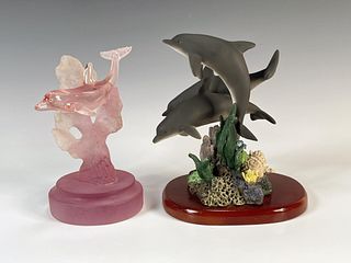 TWO DOLPHIN SCULPTURES 