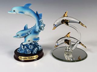 YANGLIN COLLECTION DOLPHIN & GLASS MIRROR DOLPHINS 
