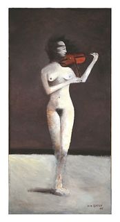 W. A. JENSEN Oil Painting of Female Nude