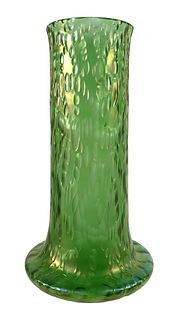 Antique Green LOETZ Diaspora Art Glass Vase