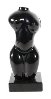 Vintage Black Hardstone Torso Sculpture
