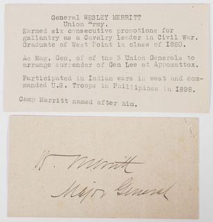 CIVIL WAR General Wesley Merritt Autograph