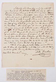 1827 Letter Referencing the Revolutionary War