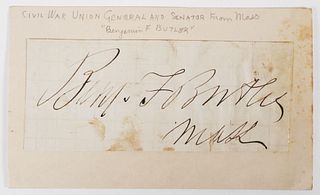 CIVIL WAR General Benjamin Butler Autograph