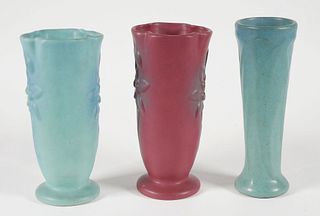 Three Vintage VAN BRIGGLE Vases