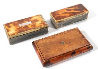 Antique Horn and Tortoiseshell Snuff Boxes