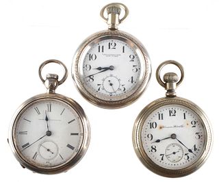 3 Antique Open Face Pocket Watches