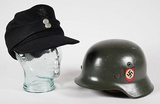 German WWII Stahlhelm Helmet M42 & Field Cap