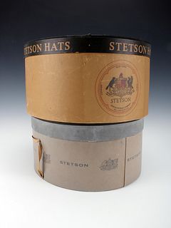 TWO ROUND STETSON HAT BOXES