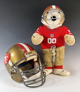 SAN FRANCISCO 49ERS NFL HELMET AND BEAR