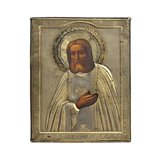 Early 20th C. Russian Wooden Icon