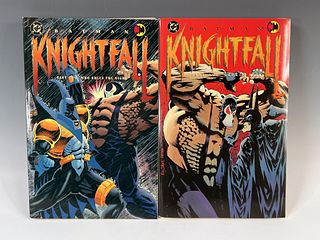 BATMAN KNIGHTFALL PART ONE AND TWO DC COMICS GRAPHIC NOVELS FIRST EDITION