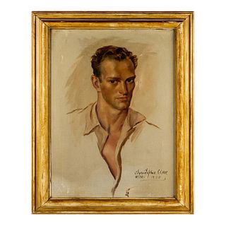 Christopher Clark (American, 20th c) Original Oil Male Model