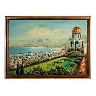 Nicola Kovetz (Israeli, b.1946) Oil Painting Haifa Landscape