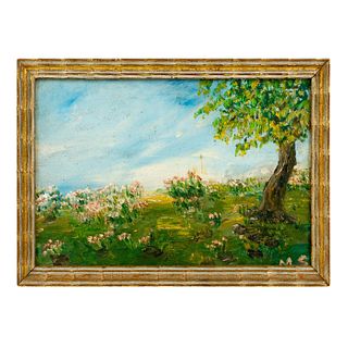 Vintage Artist Signed Oil Painting on Board, Landscape