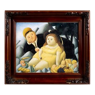 After Fernando Botero (Colombian b. 1922) Giclee on Canvas Board