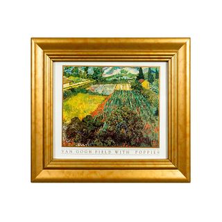 Framed Fine Art Print, Van Gogh Field With Poppies