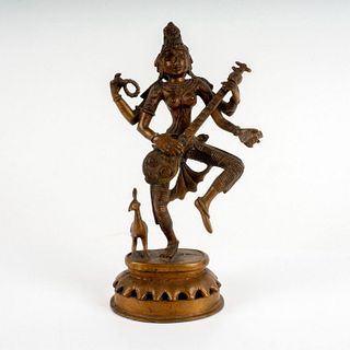 Vintage Brass Sculpture, Saraswati
