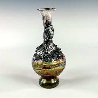 King Solomon Finds Sterling Silver & Art Glass Vase