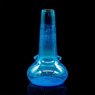 Vintage Art Glass Vase, Sky Blue
