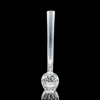 Contemporary Clear Glass Bud Vase, Transparent with Bubbles