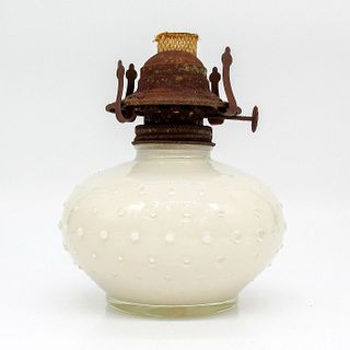 Vintage White Glass Oil Lamp